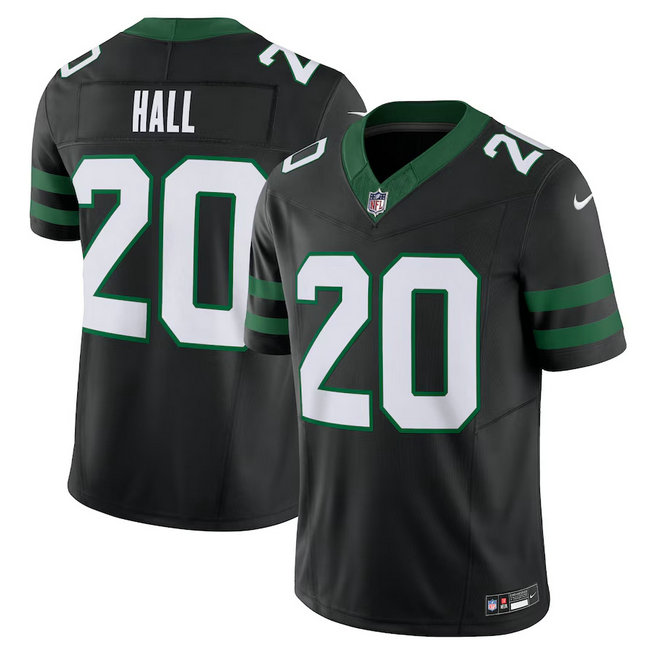 Men's New York Jets #20 Breece Hall Black 2023 F.U.S.E. Vapor Limited Throwback Stitched Jersey