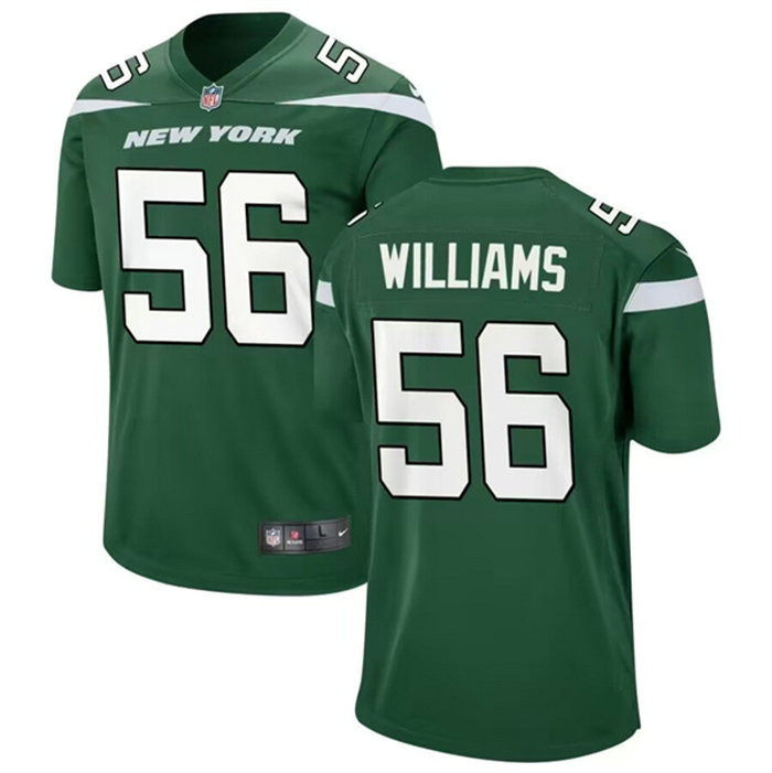 Men's New York Jets #56 Quincy Williams Green Stitched Game Jersey