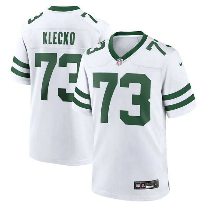 Men's New York Jets #73 Joe Klecko White Throwback Player Stitched Game Jersey