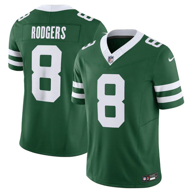 Men's New York Jets #8 Aaron Rodgers Green 2024 F.U.S.E. Vapor Limited Stitched Jersey