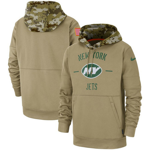 Men's New York Jets 2019 Salute To Service Sideline Therma Pullover Hoodie