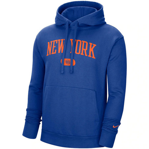 Men's New York Knicks 2021 Blue Heritage Essential Pullover Hoodie