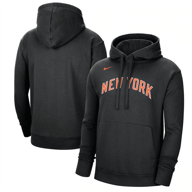 Men's New York Knicks Black 2022 23 City Edition Essential Pullover Hoodie