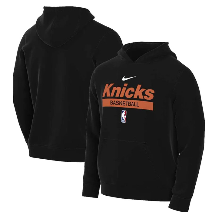 Men's New York Knicks Black Spotlight Fleece Overhead Hoodie