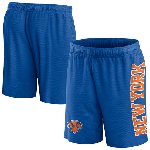Men's New York Knicks Blue Post Up Mesh Shorts