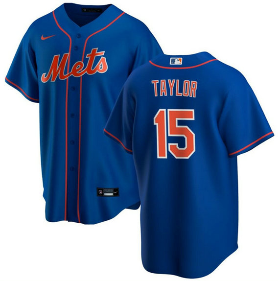 Men's New York Mets #15 Tyrone Taylor Blue Cool Base Stitched Baseball Jersey