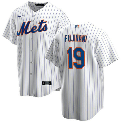 Men's New York Mets #19 Shintaro Fujinami White Cool Base Stitched Baseball Jersey