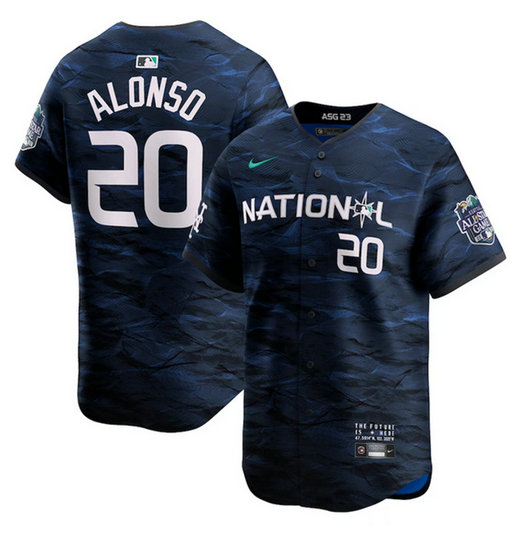 Men's New York Mets #20 Pete Alonso Royal 2023 All-Star Cool Base Stitched Baseball Jersey 1