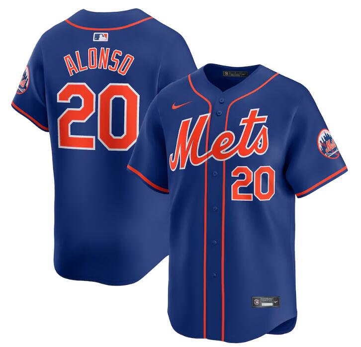 Men's New York Mets #20 Pete Alonso Royal 2024 Alternate Limited Stitched Baseball Jersey