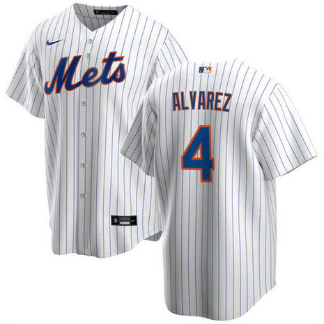 Men's New York Mets #4 Francisco álvarez White Cool Base Stitched Baseball Jersey