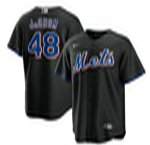 Men's New York Mets #48 Jacob DeGrom 2022 Black Cool Base Stitched Baseball Jersey