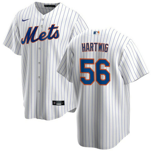 Men's New York Mets #56 Grant Hartwig White Cool Base Stitched Baseball Jersey