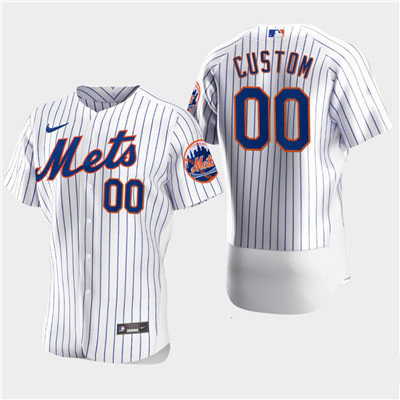 Men's New York Mets Custom Nike White Flexbase Jersey