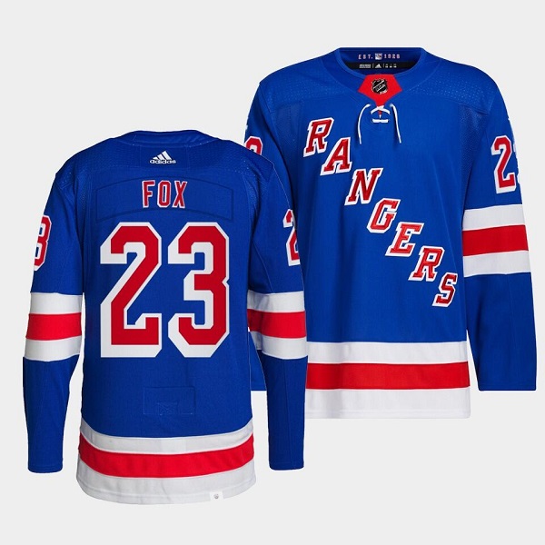 Men's New York Rangers #23 Adam Fox Royal Stitched Jersey