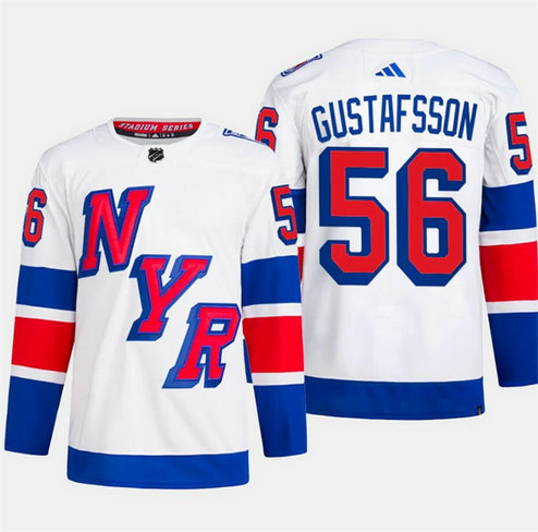 Men's New York Rangers #56 Erik Gustafsson White 2024 Stadium Series Stitched Jersey