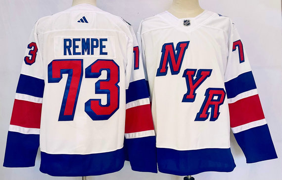 Men's New York Rangers #73 Matt Rempe white Stitched Jersey