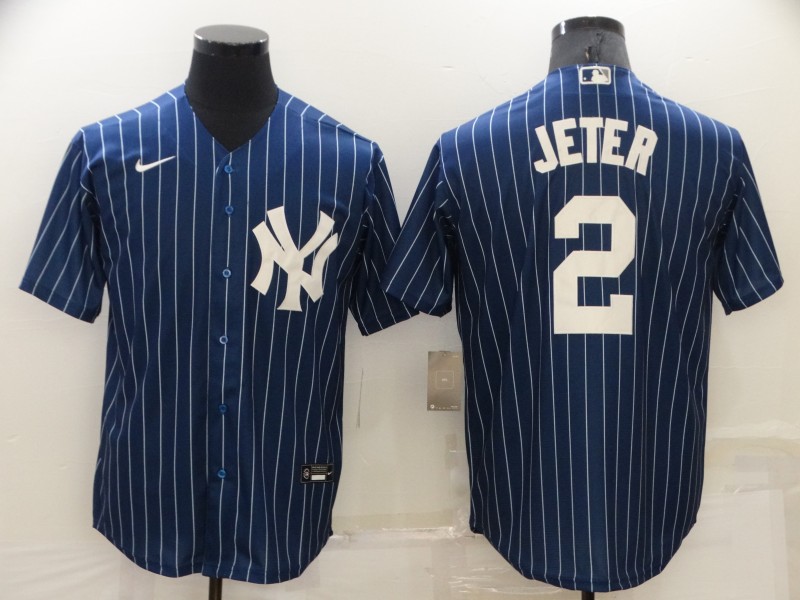 Men's New York Yankees #2 Derek Jeter Navy Cool Base Stitched JerseyS