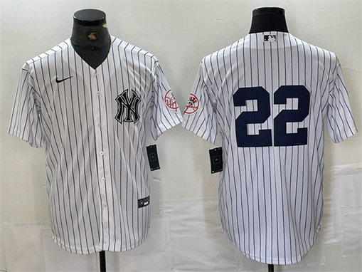 Men's New York Yankees #22 Juan Soto White Cool Base Stitched Baseball Jersey 2