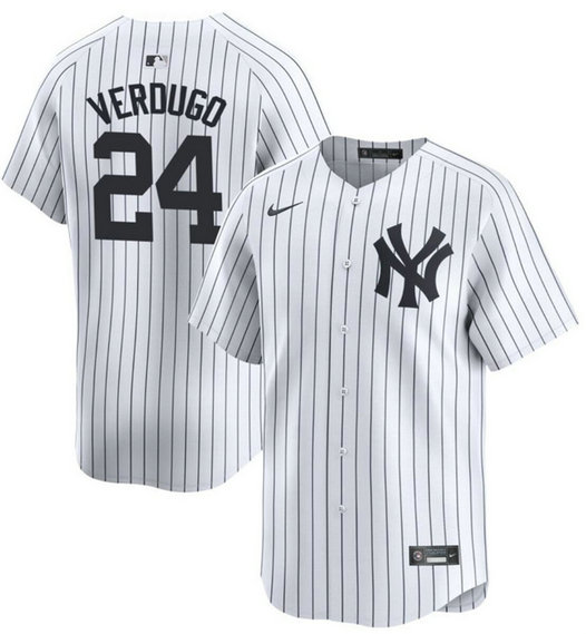 Men's New York Yankees #24 Alex Verdugo White 2024 Gome Limited Cool Base Stitched Baseball Jersey