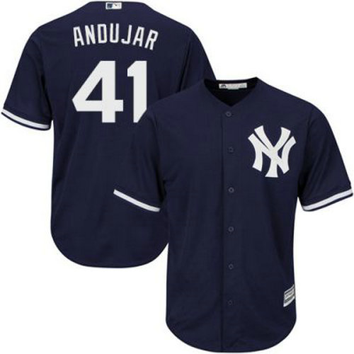 Men's New York Yankees #41 Miguel Andujar Cool base Navy blue Baseball Jersey