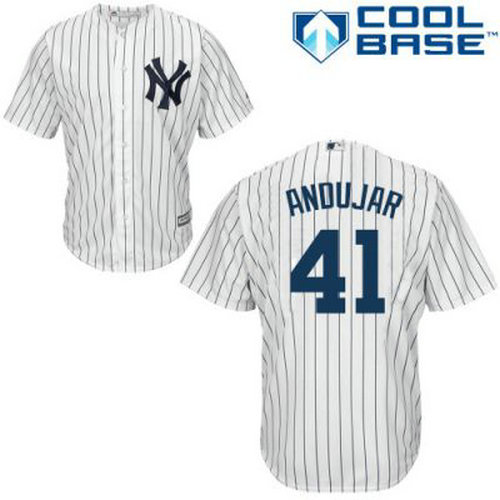 Men's New York Yankees #41 Miguel Andujar Cool base White Baseball Jersey