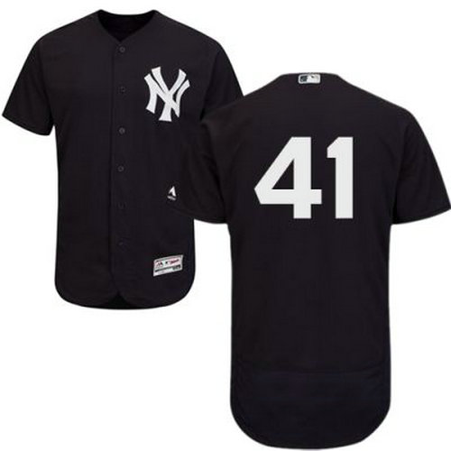 Men's New York Yankees #41 Miguel Andujar Navy blue Flex Base Baseball Jersey