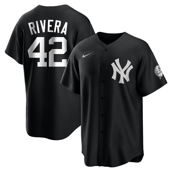 Men's New York Yankees #42 Mariano Rivera Black Cool Base Stitched Jersey