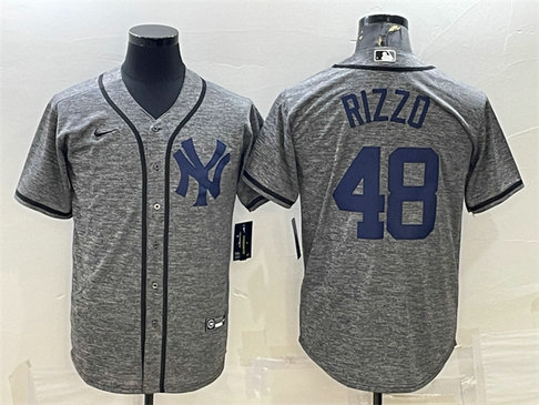 Men's New York Yankees #48 Anthony Rizzo Grey Cool Base Stitched Jersey