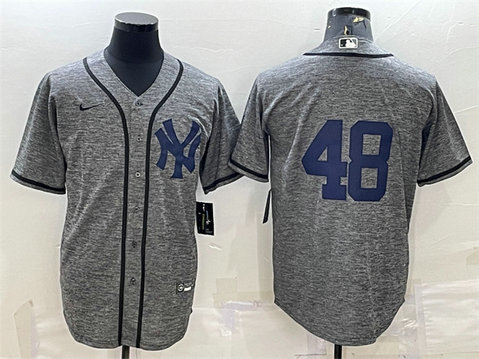 Men's New York Yankees #48 Anthony Rizzo Grey Stitched Jersey