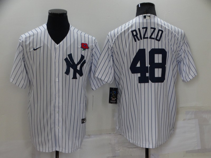 Men's New York Yankees #48 Anthony Rizzo White Cool Base Stitched Baseball Jerseys