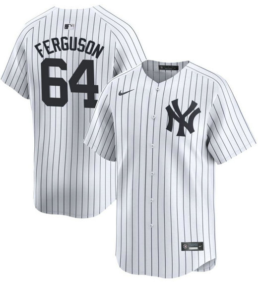 Men's New York Yankees #64 Derek Jeter White 2024 Home Limited Cool Base Stitched Baseball Jersey