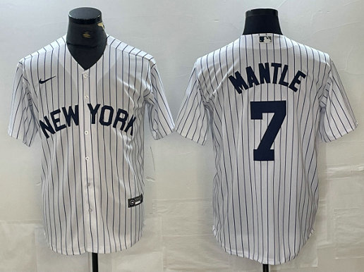 Men's New York Yankees #7 Mickey Mantle White Cool Base Stitched Baseball Jersey