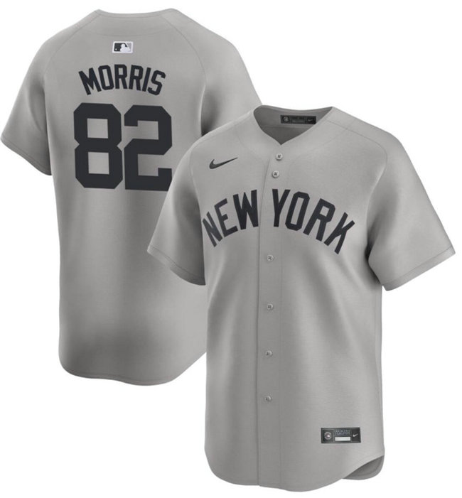 Men's New York Yankees #82 Cody Morris Gray 2024 Away Limited Cool Base Stitched Baseball Jersey
