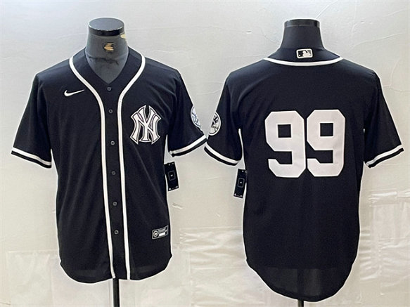 Men's New York Yankees #99 Aaron Judge Black Cool Base Stitched Baseball Jersey 1