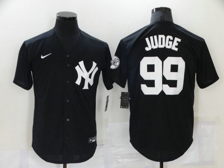 Men's New York Yankees #99 Aaron Judge Black Stitched MLB Nike Cool Base Throwback Jersey