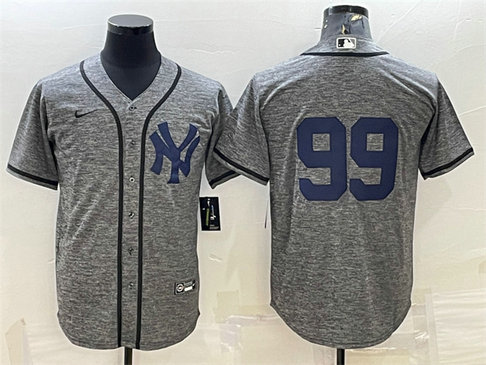 Men's New York Yankees #99 Aaron Judgey Grey Cool Base Stitched Jersey
