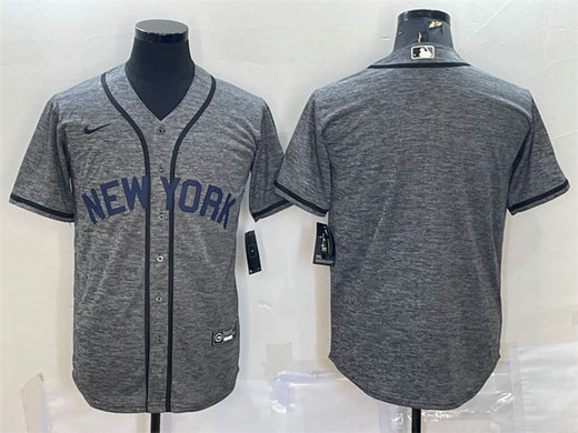 Men's New York Yankees Blank Grey Cool Base Stitched Jersey