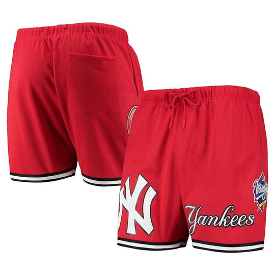 Men's New York Yankees Red Team Logo Mesh Shorts