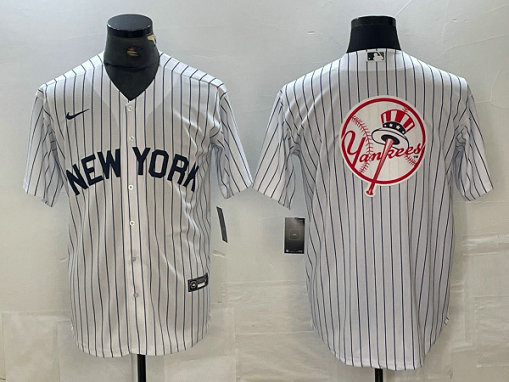 Men's New York Yankees Team Big Logo White Cool Base Stitched Baseball Jersey2
