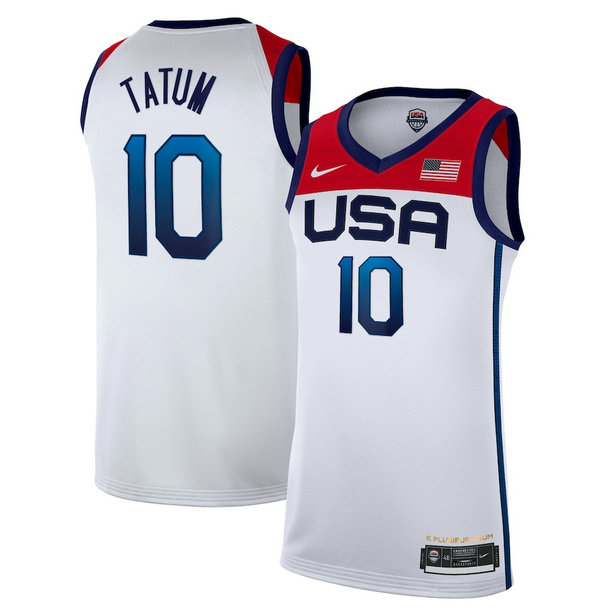Men's Nike Jayson Tatum White USA Basketball 2020 Summer Olympics Player Jersey