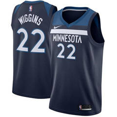 Men's Nike Minnesota Timberwolves #22 Andrew Wiggins Navy Blue NBA Swingman Icon Edition Jersey