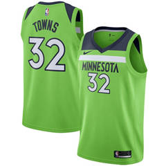 Men's Nike Minnesota Timberwolves #32 Karl-Anthony Towns Green NBA Swingman Statement Edition Jersey