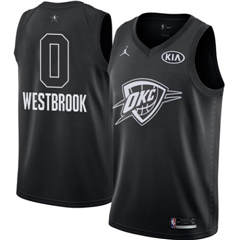 Men's Nike Oklahoma City Thunder #0 Russell Westbrook Black NBA Jordan Swingman 2018 All-Star Game Jersey