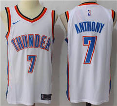Men's Nike Oklahoma City Thunder #7 Carmelo Anthony White NBA Swingman Association Edition Jersey