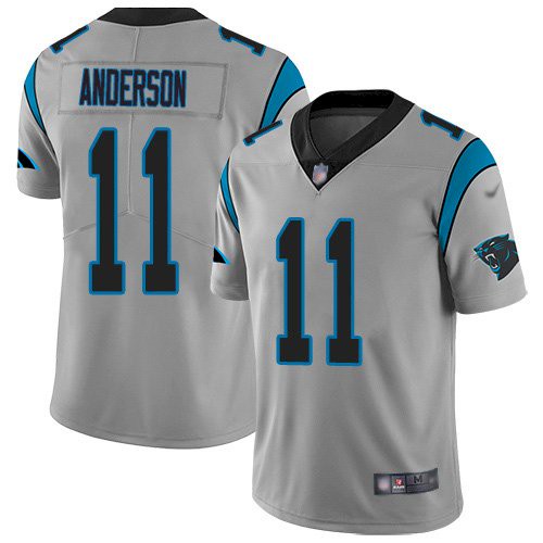 Men's Nike Panthers #11 Robby Anderson Silver Stitched NFL Limited Inverted Legend Jersey