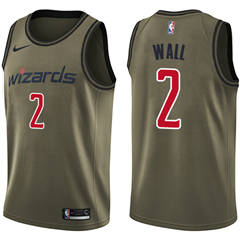 Men's Nike Washington Wizards #2 John Wall Green Salute to Service NBA Swingman Jersey