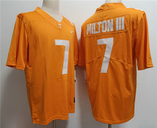 Men's Notre Tennessee Volunteers #7 Joe Milton III Orange Stitched Jersey