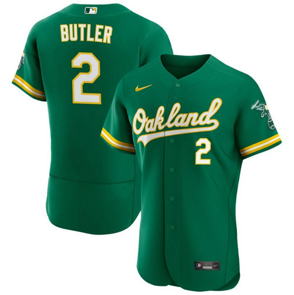 Men's Oakland Athletics #2 Lawrence Butler Green Flex Base Stitched Jersey