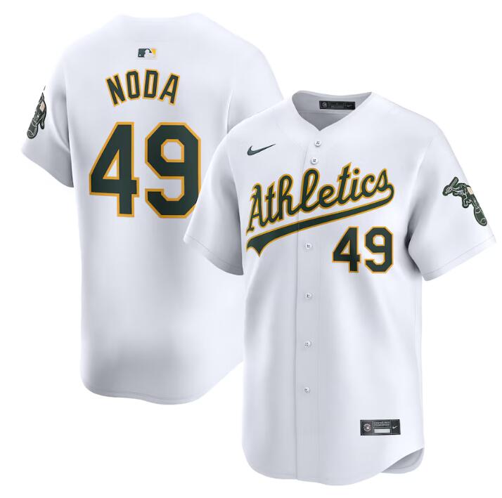 Men's Oakland Athletics #49 Ryan Noda White Home Limited Stitched Jersey