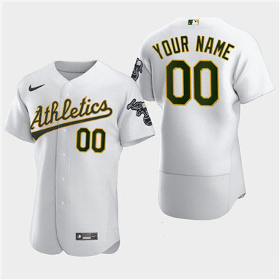 Men's Oakland Athletics Custom Nike White Flexbase Jersey